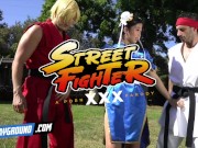 COSPLAYGROUND - Jade Kush as Chun Li Fights To Take Two Dicks At The Same Time 3/16