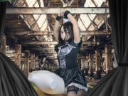 HENTAI Aibu。廃墟。メイド。枕でオナニー。 10/16