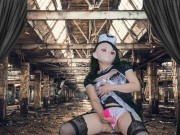 HENTAI Aibu。廃墟。メイド。枕でオナニー。 5/16