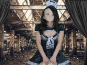 HENTAI Aibu。廃墟。メイド。枕でオナニー。 9/16