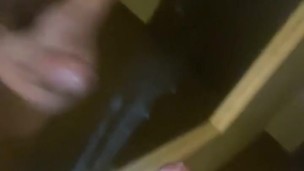 College Solo Jerking Off and Blowing Huge Load All Over Mirror