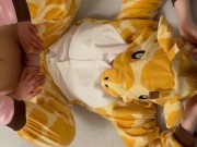 18 year old girl ripped her onesie pyjama for me 2/16