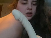 POV MILF rides toy from behind 1/16