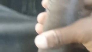 Sneaky Ebony Uncut BBC Teen Almost Gets Caught Jacking Off In Uber Ride! POV 💯🐓🔥