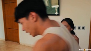 LIL TIMY FUCKS ME ON THE COUCH, MR GARRISON COMES IN AND CATCHES US WHEN HE COMES ON MY TITS