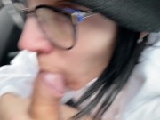Sucks cock well in the car Blowjob 2/16