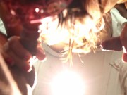 Double Cocks blowjob threesome 15/16