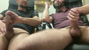 my friend cums while we watch porn