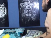 I fuck my girlfriend's pussy on all fours and fill her pussy. 10/16