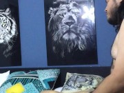 I fuck my girlfriend's pussy on all fours and fill her pussy. 5/16