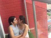 I have sex on the balcony of my house with my girlfriend until I have orgasm.