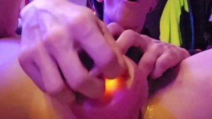 Rough Fucking Soaking Wet Pussy With Thick Cock Toy - Intense Squirt Solo Female Masturbation