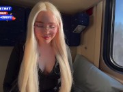 CHEATING ON A TRAIN. 18-year-old big ass companion cheated on her boyfriend in the compartment.