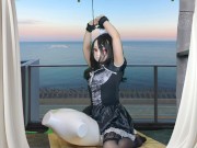 HENTAI Aibu。ベランダ。メイド。枕でオナニー。 10/16