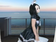 HENTAI Aibu。ベランダ。メイド。電動マッサージ機でオナニー。 10/16