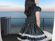 HENTAI Aibu。ベランダ。メイド。電動マッサージ機でオナニー。 8/16