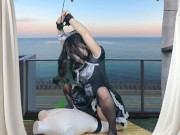 HENTAI Aibu。ベランダ。メイド。拘束されながらオナニー。 1/16