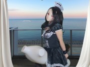 HENTAI Aibu。ベランダ。メイド。拘束されながらオナニー。 3/16