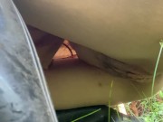 Pissing in the grass in the middle of the trail 16/16