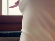 hot blonde mild play with her hard nipples 15/16