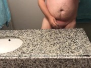 Pissing all over my bathroom sink counter 12/16