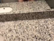 Pissing all over my bathroom sink counter 6/16