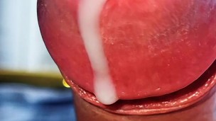 Twink red dick no hands cum