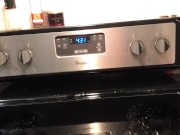 Pissing all over my kitchen stove and floor 11/16