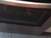 Pissing all over my kitchen stove and floor 13/16