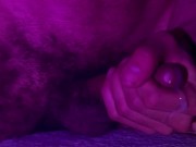 Artist cums on pedestal