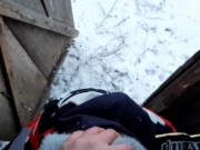 I fuck a stranger in the mouth in the toilet and quickly cum