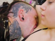 Double Domme Strapon Fuck in Latex and Boots with Miss Medea and Maz Morbid 4/16