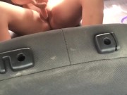 I masturbate with a giant dildo in my husband's car. 12/16