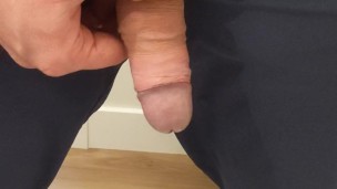 Daddy's uncut piss at the home office