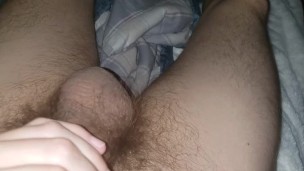 Fucking cock with own feet