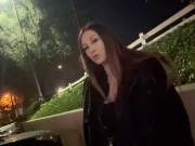 Italian Sexy Milf Artemisia Love Hot Solo Outdoor Smoking Session @ night Long hair Fetish 3/16