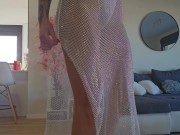 TRYONHAUL FISHNET TRANSPARENT DRESS 7/16