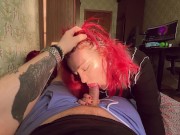 Оседлала его член и слизала сперму