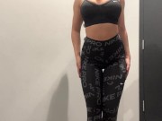 Trying on Sexy Nike Pro Leggings in Public Changing Room / big Butt 3/16
