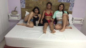 trio of hot girls make horny video.