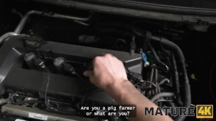 MATURE4K. Mature whore Texas Patti is fucking on top of her car in front of her husband