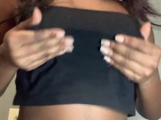 Jules does self care by oiling her pretty tits 3/16