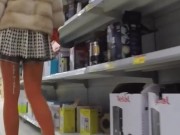 Walking around the store without panties 2/16