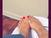You like em' daddy? 😜😘 I painted them red for you. 5/16