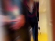 Hot blonde myth blonde dominant costume wide open her ass in front of the mirror in high heels 12/16