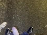 hot HANDJOB with FABRIC GLOVES – CUM on the ASPHALT🧤💦 16/16