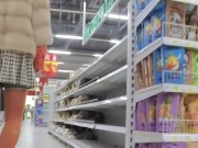 Walking around the store without panties 8/16