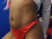 Naughty Gamer Girl Red Underwear Tease 14/16