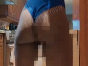 Horny girl gets turned on in kitchen 2/16