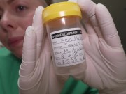 Gloved Nurse Semen Extraction on Restrained Patient 5/16